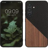 Kwmobile hoesje geschikt voor Samsung Galaxy S24 - Backcover in donkerbruin / zwart -Smartphonehoesje - design