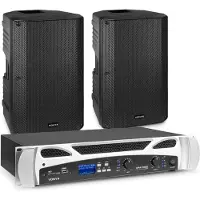 VONYX set met 2x passieve speakers en versterker - 800W - 12 Inch - Bluetooth