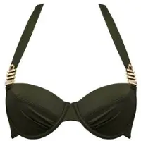 Marlies Dekkers Royal Navy Seaweed Green Plunge Balcony Bikini Top Size: 85C | Bikinis Outlet | Dames | Groen