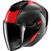 Shark RS Jet Carbon Skin Zwart Wit Jethelm Maat 2XL
