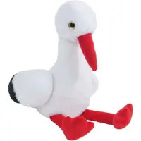Ciuciubabka Knuffeldier Ooievaar Kaya - zachte pluche stof - dieren/vogel knuffels - wit/rood - 37 cm