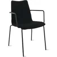 Workliving Verona Eetkamerstoel / Vergaderstoel - Met Armleuningen - stof Mirage zwart - frame zwart