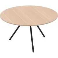 Goossens Salontafel Bo rond, hout eiken wit, modern design, 60 x 36 x 60 cm