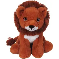 Sandy Knuffeldier Leeuw Ziggy - zachte pluche stof - dieren knuffels - roodbruin - 23 cm