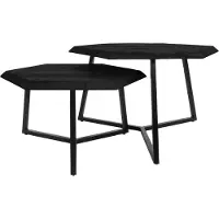 Home67 Salontafel kiara set van 2 achthoekige tafeltjes mangohout