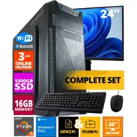 Screenon Budget Office PC SET - Ryzen 5 - 1TB NVMe SSD - 16GB RAM - Radeon Vega 7 ( 24 Inch Monitor | Muis | Toetsenbord ) + WiFi & Bluetooth