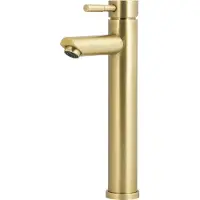 Luzzo como brushed brass hoog rvs wastafelkraan hoog -