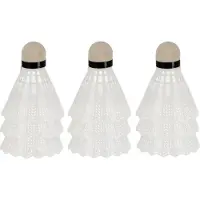 Gerimport Badminton shuttles setje - 9x shuttles - kunststof - wit - badmintonnen