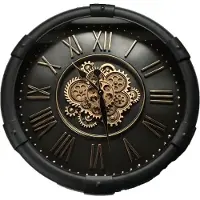 Mansion Gear Clock Buoy Glaucous 73 x 9.5cm Glass Cover