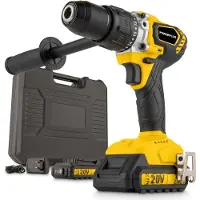Powerplus - Yellow - POWX00530 - 20 V - Borstelloos - Schroef-, klopboormachine - borstelloos 20V 120Nm - incl. 2 batterijen 20V 2.0Ah en lader