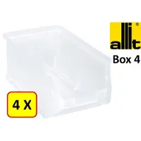Allit 4 x Magazijnbak - grijpbak - stapelbak - ProfiPlus Box 4 - 5,8 L - PP - transparant