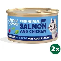 Edgard & Cooper kat adult chunks zalm / kip kattenvoer 2x 18x85 gr