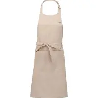 Kariban Mijncadeautje - Keukenschort - Kookschort - "Royal Chef" - Beige (Kaki) - blanco - onbedrukt - polyester / katoen - (76 x 90 cm)