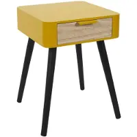 Home deco Nachtkastje met 1 lade - mostergeel