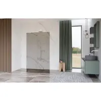 FortiFura Galeria Vrijstaande Inloopdouche - 160x200cm - Rookglas - antikalk - 8mm veiligheidsglas - wandsteunen - Wit mat SW927768 2x/SW797942