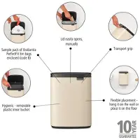 Brabantia Bo Afvalemmer 7 liter - Soft Beige