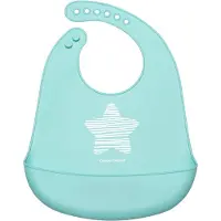 Canpol Babies siliconen slabbetje met zakje WILD NATURE pastel turkoois-4m+ 4+ m