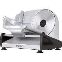 MPM Trancheuse de viande semi-professionnel en acier inoxydable disque de coupe 19cm MKR-04M 150 Argent