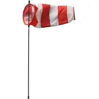 Rhombus Windsok 13x35 cm Rood/Wit