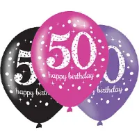 Amscan - Sparkling Celebrations - Ballon 50 Pink (6 stuks)