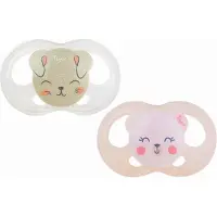 Tigex | Friends | Soft Touch| fopspen | 2 stuks | roze-grijs | 0-6 maanden