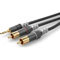 Sommer cable HBA-3SC2-0600 Jackplug / Cinch Audio Aansluitkabel [2x Cinch-stekker - 1x Jackplug male 3,5 mm] 6.00 m Zwart