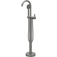 Ivy Aia Pact Vrijstaande Badmengkraan - Satin Spray Handdouche - Geborsteld Metal Black PVD - Messing - Kranen, Badkranen, Vrijstaande Badkranen