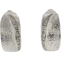 Behave - Clip oorbellen vintage stijl 2 cm - Zilverkleur met kristal