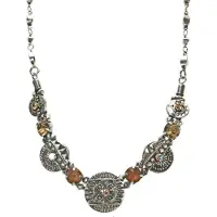 Behave - Vintage ketting dames - Zilverkleur blauw detail - 41 cm