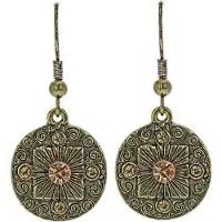 Behave - Goudkleurige ronde oorhangers met steentjes - Vintage look