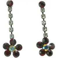 Behave - Oorstekers met bloemetjes van steentjes - 3,4 cm