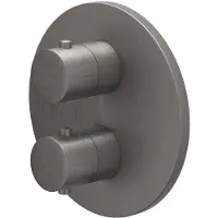 Ivy Aia Bond Afbouwdeel inbouwthermostaat met 3-weg stop-omstel met rond rozet Geborsteld metal black PVD