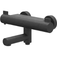 Ivy Aia Pact Badthermostaatkraan opbouw - draaibare baduitloop - omstel - Cooltouch - Mat zwart PED 6302002