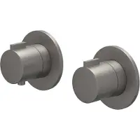 Ivy Aia Afbouwdeel Pact Inbouwthermostaat 2-weg Stop-Omstel Met Rond Rozet Geborsteld Metal Black PVD