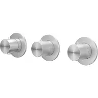 Ivy Aia Afbouwdeel Concord Inbouwthermostaat 2 Stopkranen Symmetry Met Ronde Rozetten Geborsteld RVS316