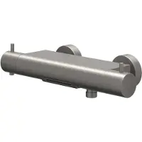 Ivy Aia Badthermostaatkraan Bond Opbouw Omstel Met Cascade Uitloop Met Omstel Cooltouch Geborsteld Metal Black PVD