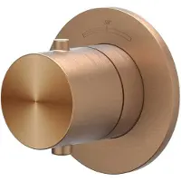 Ivy Aia Concord Afbouwdeel doorstroom inbouwstopkraan symmetry met rond rozet RVS316 geborsteld mat koper PVD
