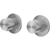 Ivy Aia Concord Afbouwdeel inbouwthermostaat met 2-weg stop-omstel symmetry met ronde rozetten RVS316 geborsteld