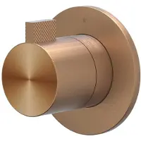 Ivy Aia Tribe Afbouwdeel Inbouw Stopkraan Symmetry RVS 316 - Geborsteld Mat Koper PVD - Kranen, Badkranen, Inbouw Badkranen - 8718835310684