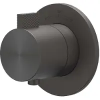 Ivy Aia Tribe Afbouwdeel inbouwthermostaat symmetry met rond rozet RVS316 geborsteld carbon black PVD