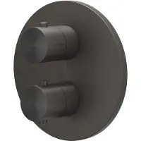 Ivy Aia Afbouwdeel Concord Inbouwthermostaat 2-weg Met Rond Rozet RVS316 Geborsteld Carbon Black PVD