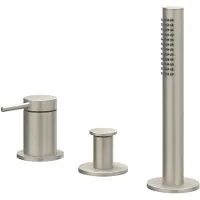 Ivy Aia Badrandcombinatie Bond 3-gats Mengkraan Met Uittrekbare Handdouche Zonder Uitloop Geborsteld Nickel PVD