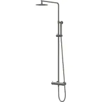 Ivy Aia Bond Regendoucheset 1 opbouw, 20cm medium hoofddouche, satin spray handdouche Geborsteld metal black PVD