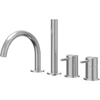 Ivy Aia Concord Badrandcombinatie 4-gats mengkraan met draaibare uitloop uittrekbare handdouche RVS316 geborsteld