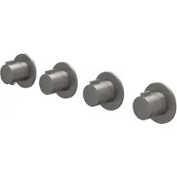 Ivy Aia Afbouwdeel Pact Inbouwthermostaat 3 Stopkranen Symmetry Met Ronde Rozetten Geborsteld Metal Black PVD