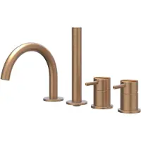 Ivy Aia Badrandcombinatie concord 4-gats mengkraan met uittrekbare handdouche draaibare uitloop rvs316 geborsteld mat koper pvd