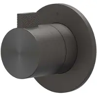 Ivy Aia Tribe Afbouwdeel doorstroom inbouwstopkraan symmetry met rond rozet RVS316 geborsteld carbon black PVD