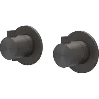 Ivy Aia Tribe Afbouwdeel Inbouwthermostaat 2-weg Stop-omstel Symmetry RVS 316 - Geborsteld Carbon Black PVD - Kranen, Badkranen, Inbouw Badkranen