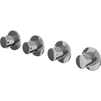 Ivy Aia Bond Afbouwdeel inbouwthermostaat met 3 stopkranen symmetry met ronde rozetten Chroom