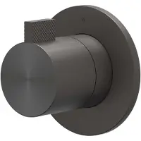 Ivy Aia Afbouwdeel Tribe Inbouw Stopkraan Symmetry Met Rond Rozet RVS316 Geborsteld Carbon Black PVD